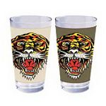 Click here to buy Ed Hardy Tiger Open Mouth Leather Wrapped Pint Set of 2 by 3E Trading.