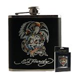 Ed Hardy Battle Screened Synthetic Flask 6oz