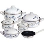 Magefesa Blue Garland Enamel On Steel 11 Piece, Cookware Set