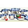 12PC STAINLESS STEEL COOKWARE SET, BLUE GLASS LIDS