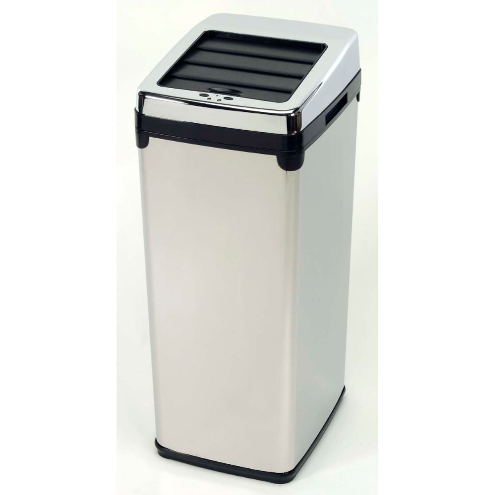 Auto-Eye Mirror Finish Stainless Steel 11 Gallon Rectangular Trash Can