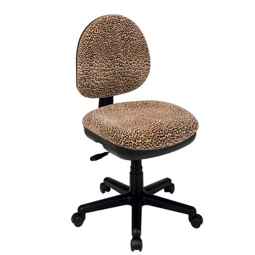 Buy Office Star Chenille Contemporary Swivel Chair with Flex Back - Bobcat Animal Print now!