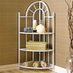 Southern Enterprises, Palladian White Corner Shelf
