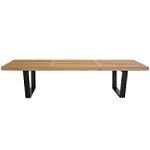 Baxton Studio Gemma Natural Solid Wood Nelson bench