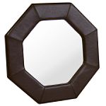 Baxton Studio Sienna Leather Frame Octagon Mirror