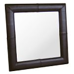 Baxton Studio Sienna Leather Frame Square Mirror