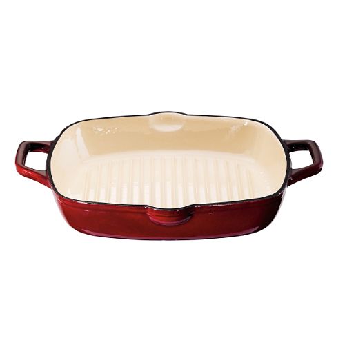 Kitchen Aid Cast Iron 12" Square Grill Pan - Garnet