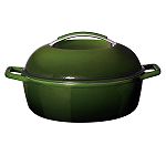 "Kitchen Aid Cast Iron 12"" Chicken Fryer - Gree"
