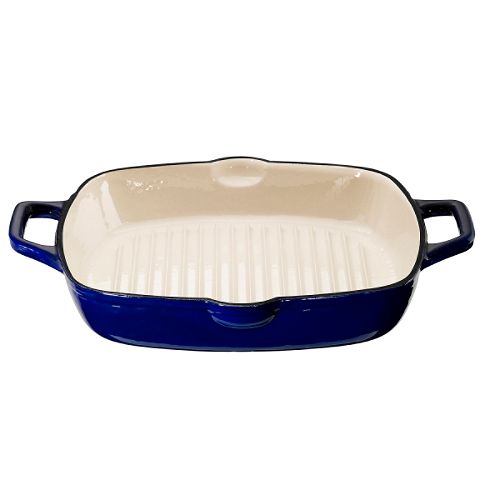 Kitchen Aid Cast Iron 12" Square Grill Pan - Blue