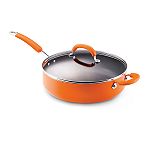 "Rachael Ray Porcelain Enamel Cookware 12"" Covered Deep Saute - Orang"
