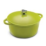 Rachael Ray Cast Iron Cookware 7 Qt. Covered Round Casserole - Gree
