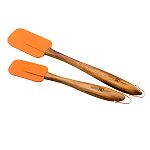 "Paula Deen 2-Piece Silicone Spatula Set, 10"" & 13"" (Orange)"
