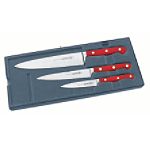 Mundial 5100 Series Red Fully Forged Cutlery 3 Piece Starter Set by Mundial USA