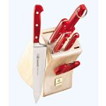 Mundial 5100 Series Red Fully Forged Cutlery 7 Piece Block Set by Mundial USA