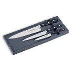 Mundial 5100 Series Black Fully Forged Cutlery 3 Piece Starter Set by Mundial USA