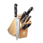 Click here to buy Mundial 5100 Series Black Fully Forged Cutlery 7 Piece Block Set by Mundial USA.