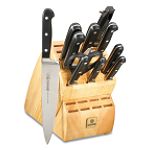 Click here to buy Mundial 5100 Series Black Fully Forged Cutlery 12 Piece Block Set by Mundial USA.