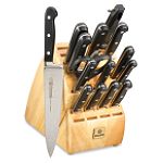 Click here to buy Mundial 5100 Series Black Fully Forged Cutlery 16 Piece Block Set by Mundial USA.