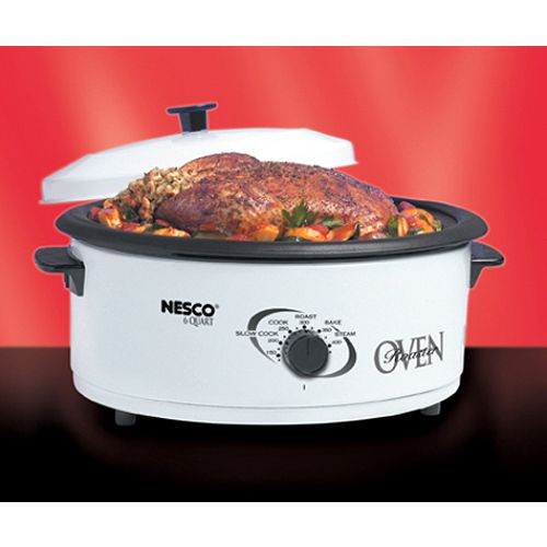 Nesco 6 Quart Roaster Oven - White - Porcelain Cookwell - 4816-14 Best Price