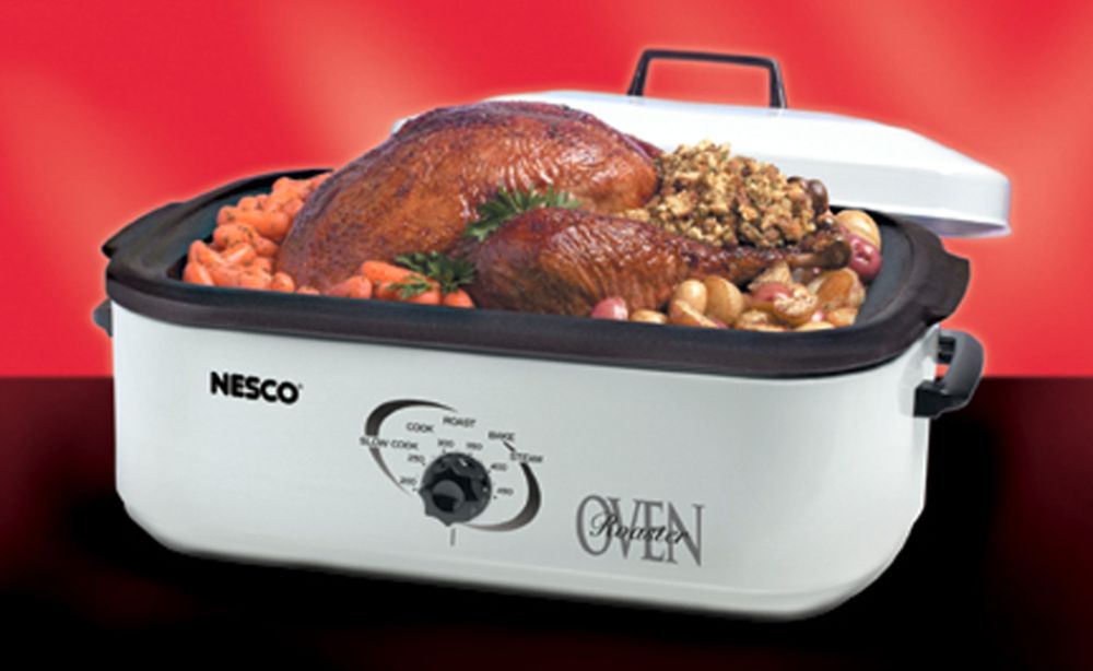 Nesco 18 qt. Porcelain Cookwell Roaster Oven - White