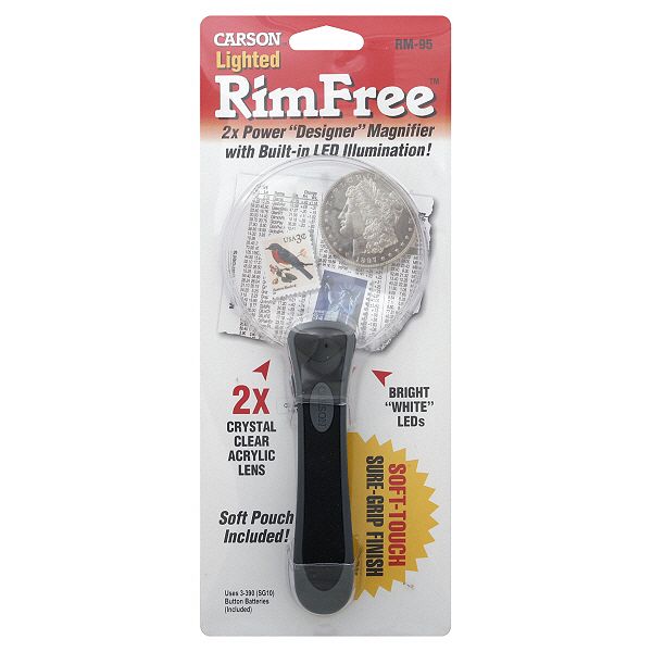Carson Magnifier, Lighted RimFree, 1 magnifier