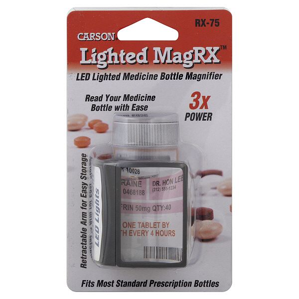 Carson Bottle Magnifier. Lighted MagRx, 1 magnifier