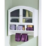 Southern Enterprises, White Arch Top Wall Cabinet
