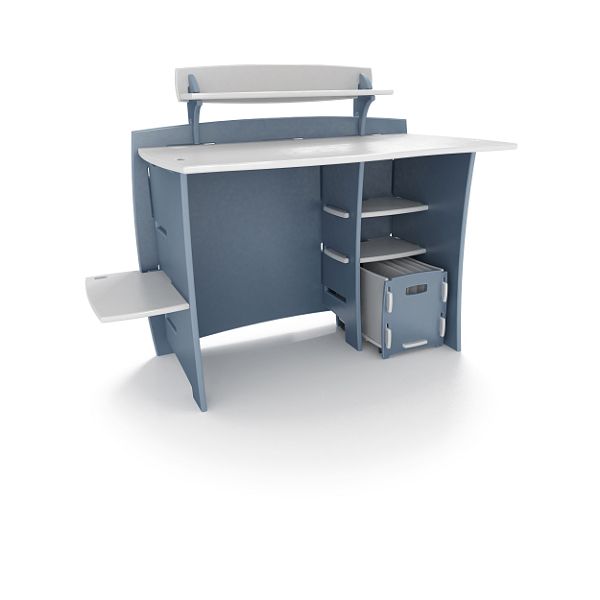 Fun-to-Assemble 43"W Kids Multi-Pack Computer Desk System & File Cart