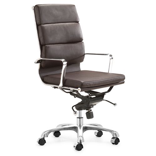 Zuo Milan High-Back Adjustable Office Chair - Espresso