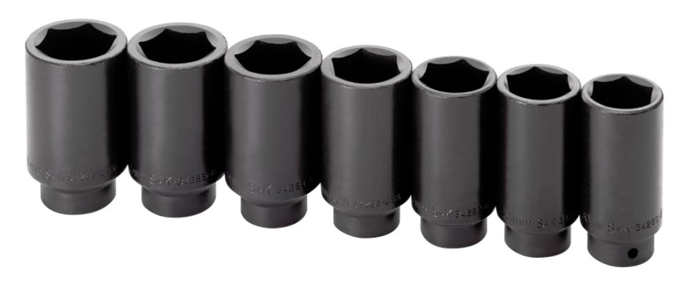SK 7 Pc Axle Nut Deep Impact Socket Set