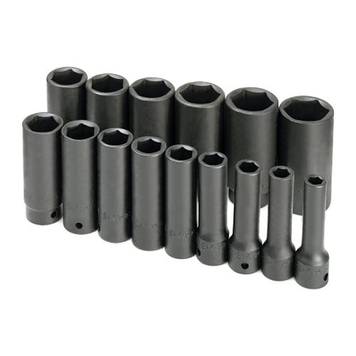 SK 15 Pc 6 point Deep Fractional Impact Socket Set