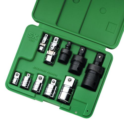 SK 10 Pc Universal Adapter set, Chrome & Impact - 4010