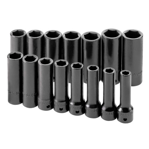SK 15 Pc 6 Point Deep Metric Impact Socket Set