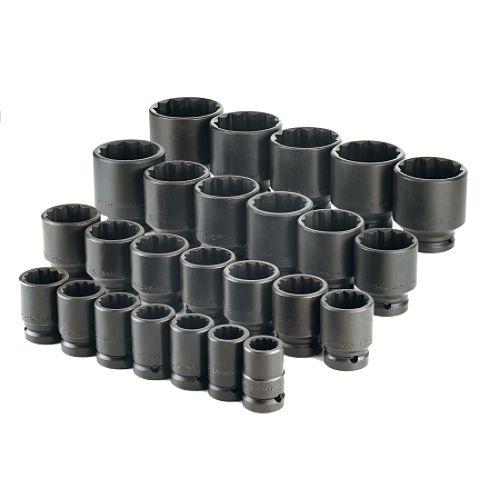 SK 25 Pc 12 Point Standard Fractional Thin Wall Impact Socket Set
