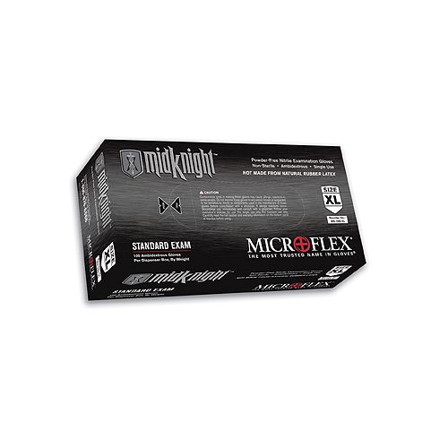 Micro Flex BLACK NITRILE POWDER FREE DISPOSABLE GLOVE - MFXMK296-XL Best Price