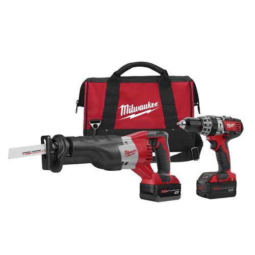 Milwaukee M18 Cordless 2-Tool Combo Kit - Hammer Drill & Sawzall - 2694-22