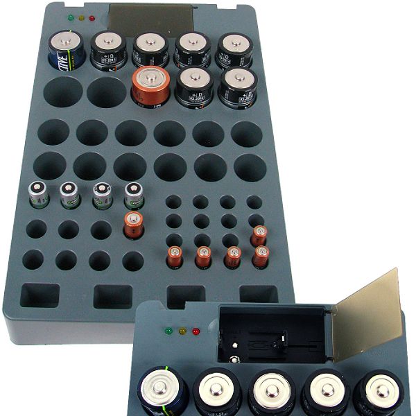 Trademark Perfect Bettery Organizer and Tester - Holds 54 Batteries - 80-18111