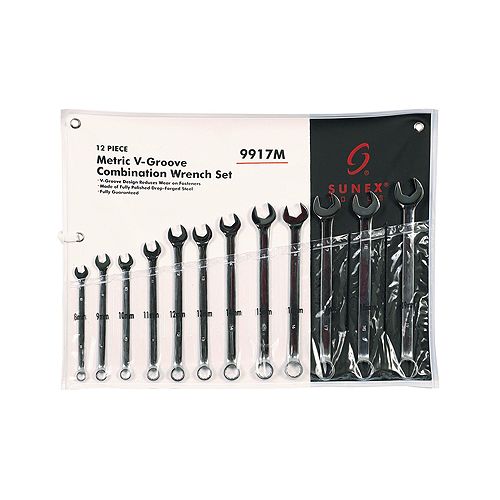 Sunex 12 Piece V-Groove Metric Combination Wrench Set - SUN9917M Best Price