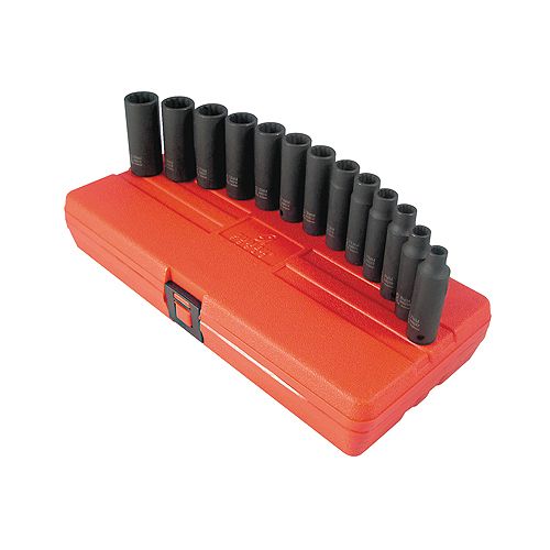 Sunex 13 Piece 3/8 Drive 12 Point Metric Deep Impact Socket Set - SUN3682 Best Price