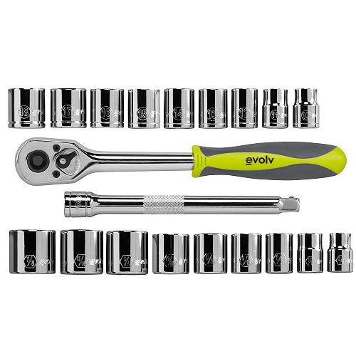 Evolv 20 pc. 3/8-in. Drive Tool Set Standard/Metric - 10035 Best Price