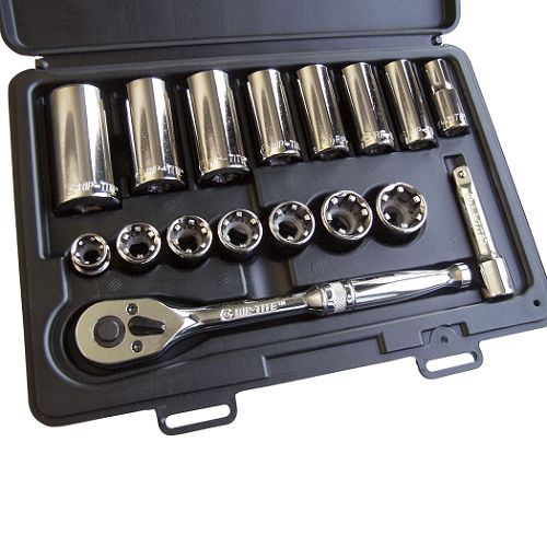 Grip Tite 17 pc. Super Sockets Rounded Bolt Remover  SAE - 00132 Best Price