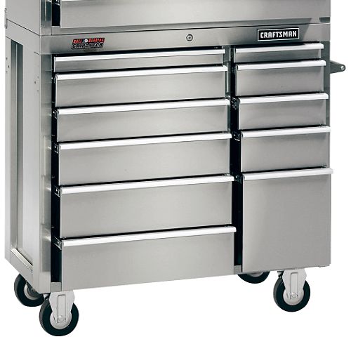 Craftsman 39-1/4 11-Drawer Stainless Steel Roll-Away Tool Cart Best Price