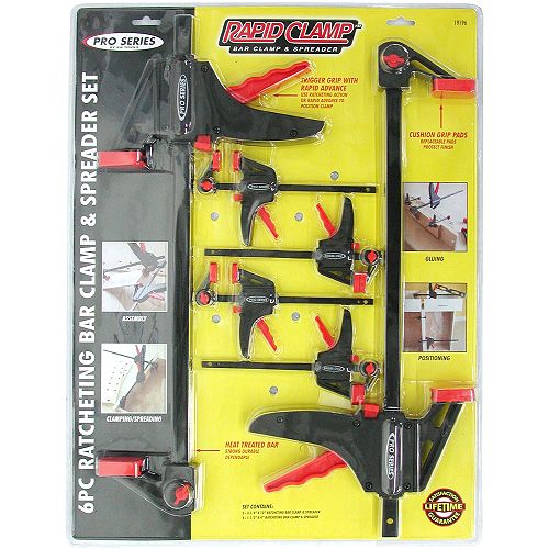 Pro Series 6 Pc Ratcheting Bar Clamp and Spreader Set - 19196 Best Price