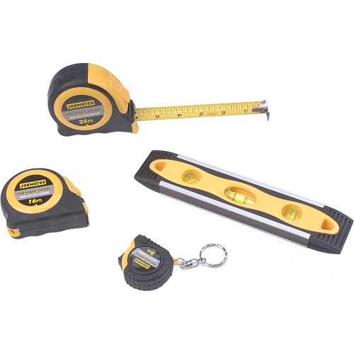 Jobmates 3 Pc. Tape Measure Set w/ Level - 10555 Best Price