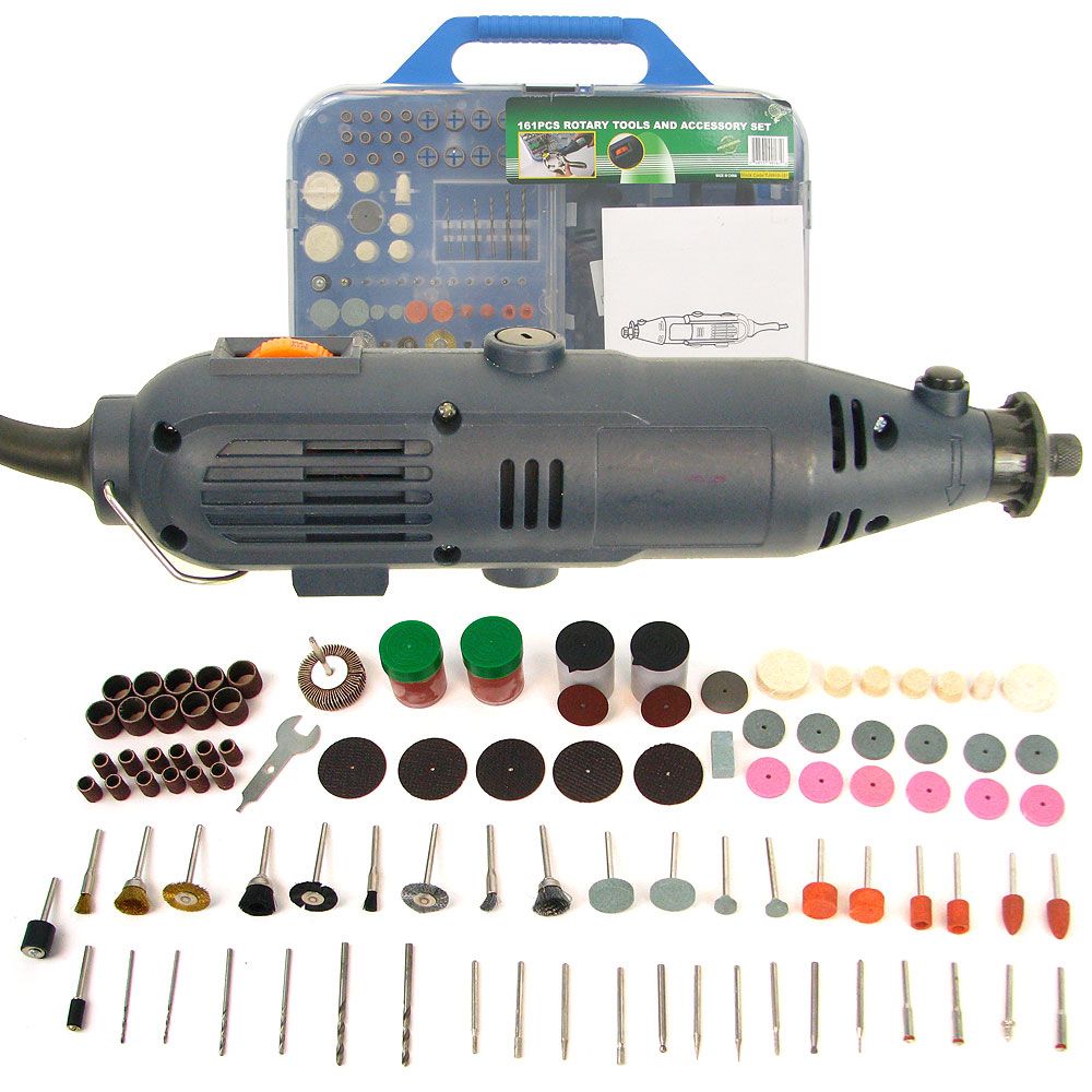 Trademark 161 Piece Rotary Tool Set -  Grinds, Drills, Polishes & Sands