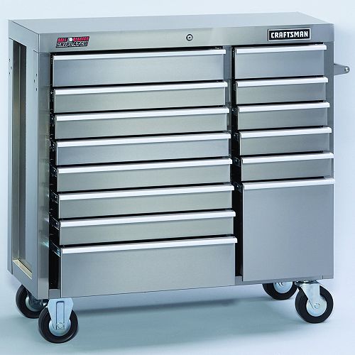 Craftsman 14 Drawer 40 Griplatch Cart- Stainless Steel Best Price