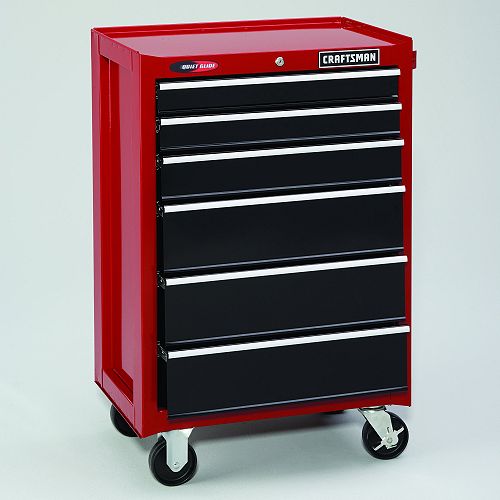 Craftsman 6 Drawer Quiet Glide Cabinet- Red/Black Best Price