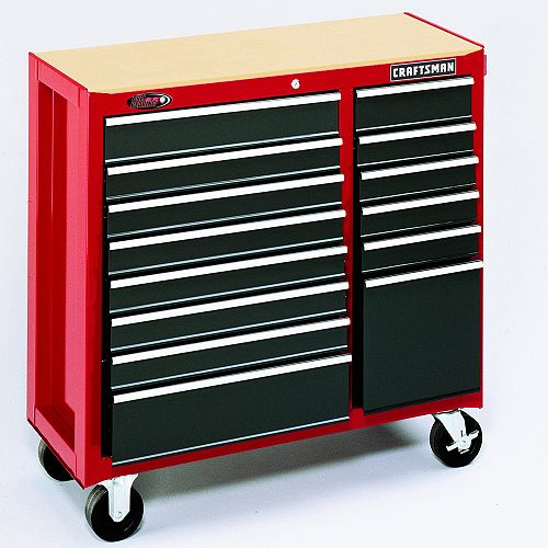 Craftsman 35.5 14-Drawer Red/Black Tool Cart Best Price