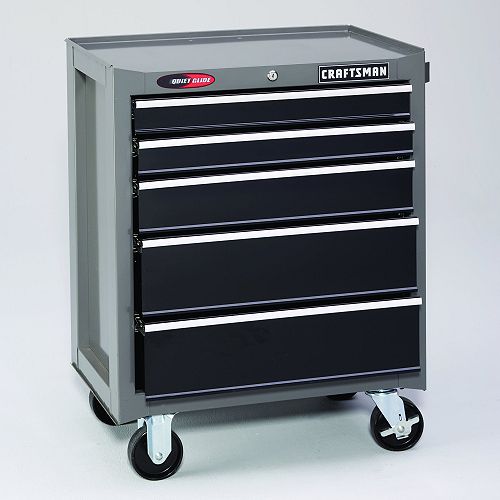 Craftsman 5 Drawer 26 Quiet Glide Cabinet- Platinum/Black Best Price