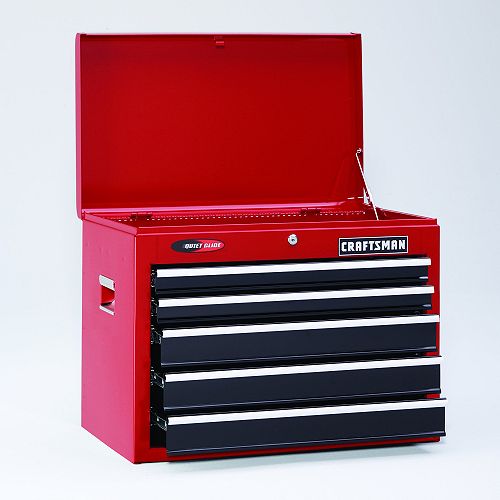 Craftsman 5 Drawer 26 Quiet Glide Chest- Red/Black Best Price